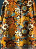 Women's Vintage Lovely Flowers Art Print Casual Cotton And Linen Shirt