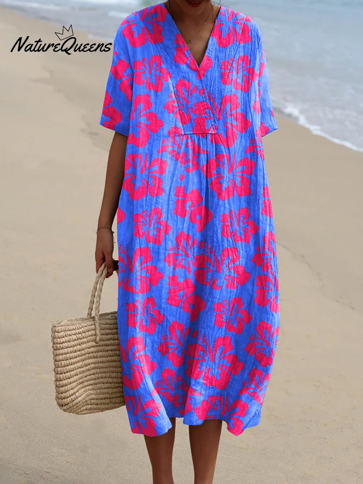 Women's FlowerArt PrintCasual Dress