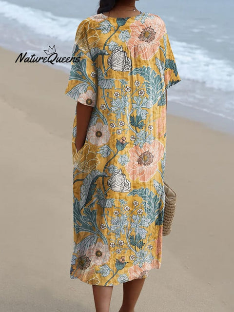 Women's  Flower Art Print  Casual Dress