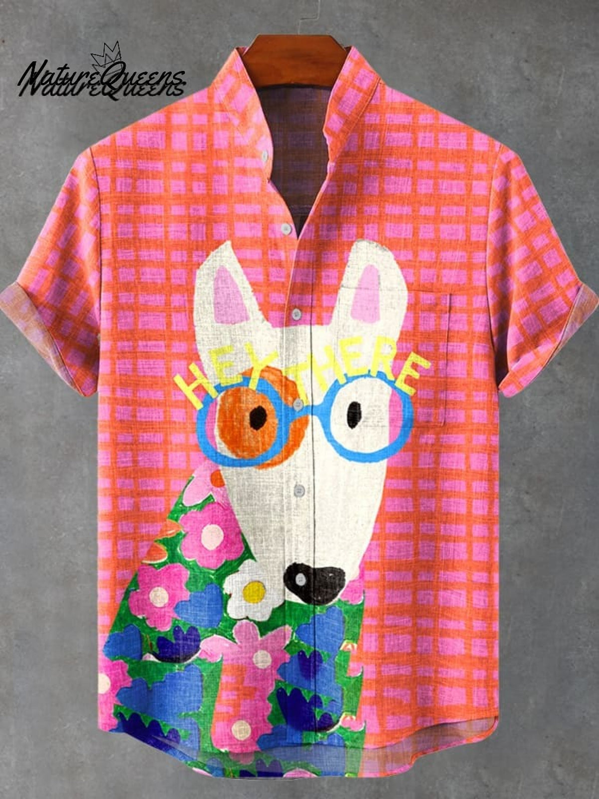 Women's DogArt Print Casual Cotton And Linen Shirt