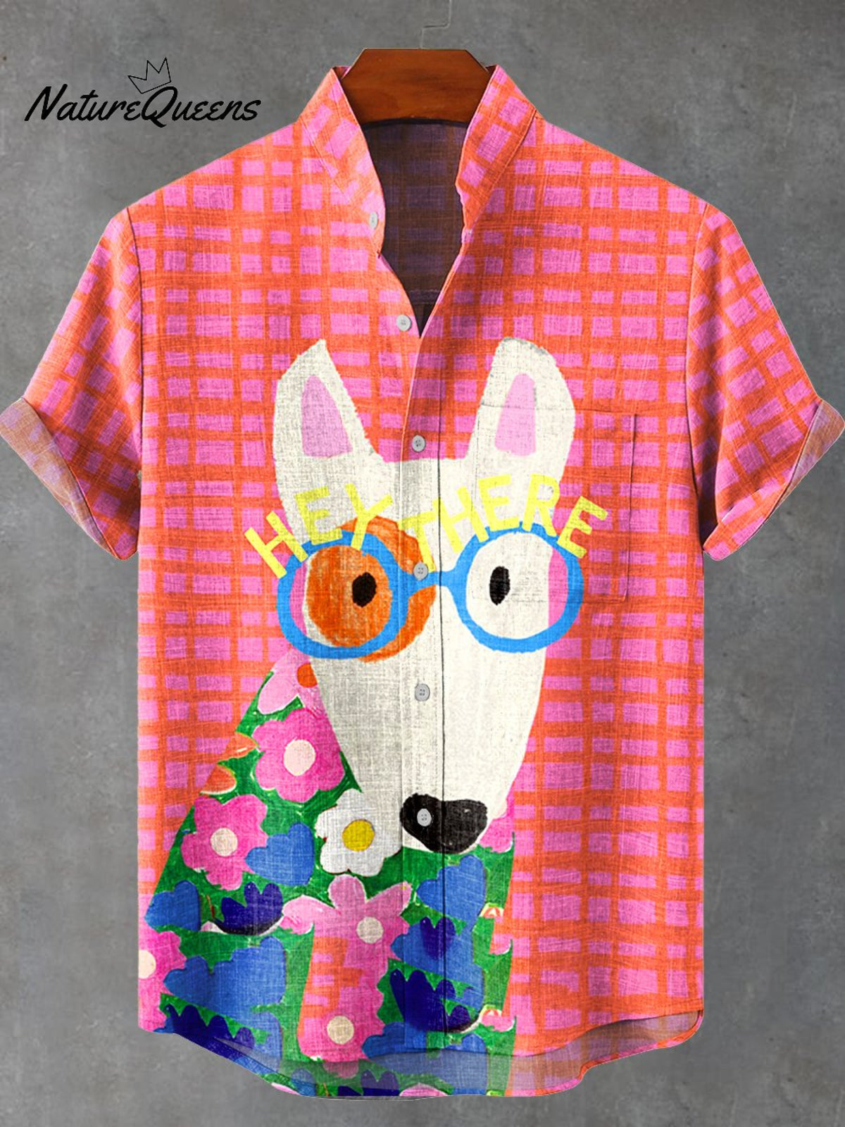 Dog Art Print100% Cotton Casual Shirt