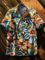 Flowers Vintage Print Casual 100% Cotton Shirt