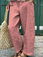 Women's Flower Art Print Tank And Casual Pants Linen Cotton Suit