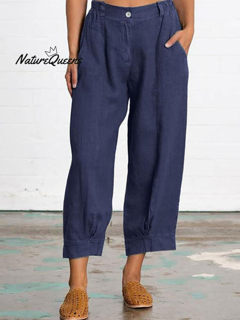 Fashionable Loose Women’s Trousers Blue / M
