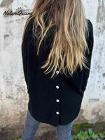 Women's Button Back Casual Knitted Shirt