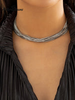 Punk Multi - Layered Necklace Bracelet 8 / Onesize