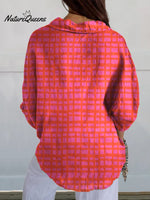 Women's Dog ArtPrint Casual LinenShirt