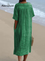 Women's Vintage Lovely Fish Art Print Flowy Dress