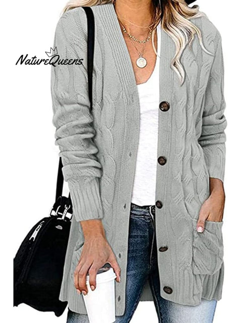 Loose Twist-button Jacket and Casual Knitted Cardigan