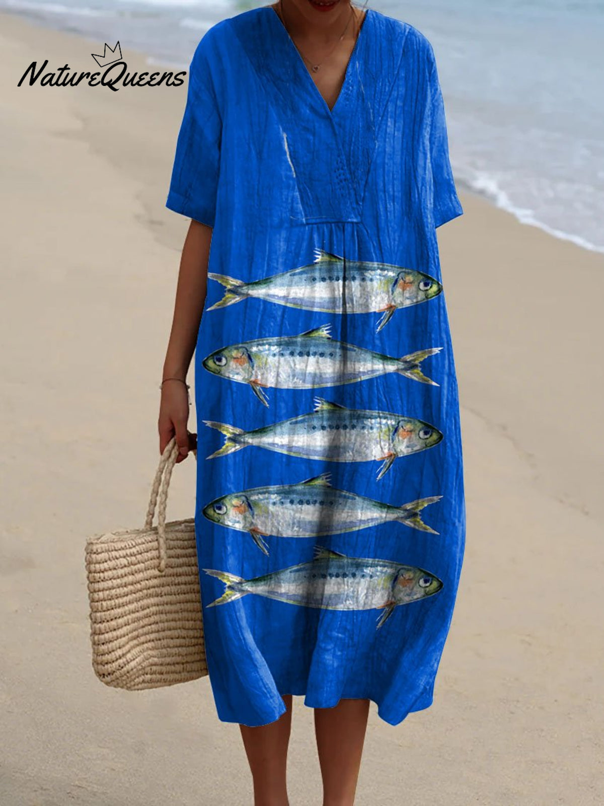 Women's Lovely Sardines Art Print Flowy Dress