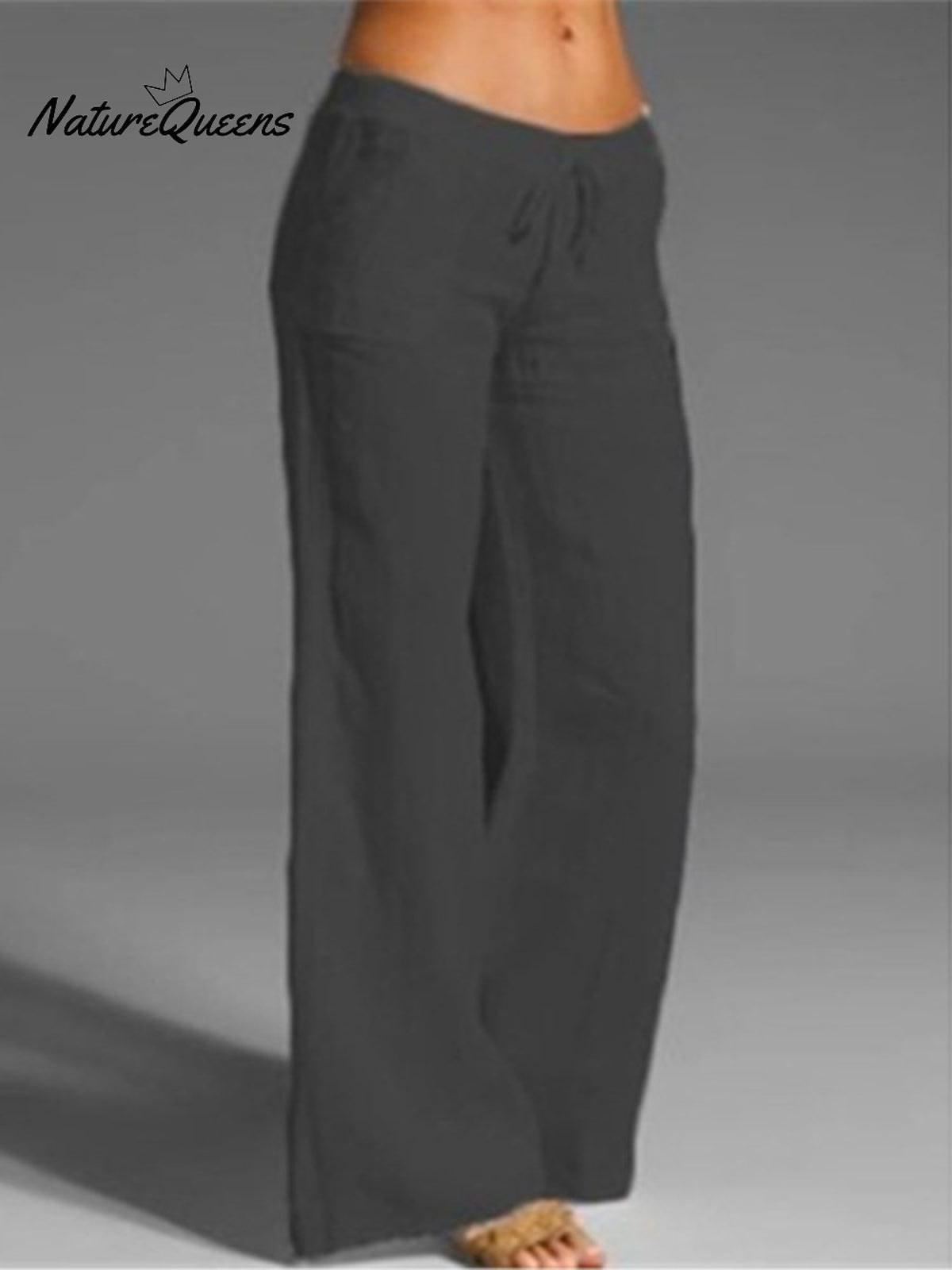 Women’s Pocket Cotton And Linen Slacks Black / S