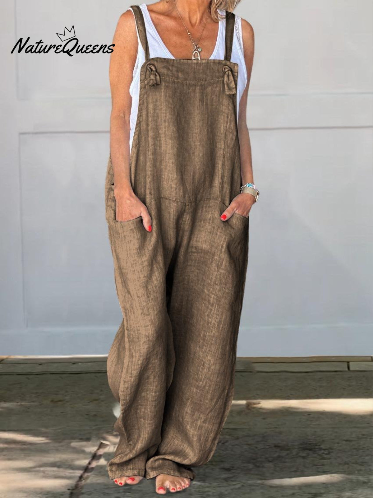 Wide Leg Cotton Jumpsuit