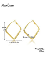 Geometric Metal Shape Plain Hoop Earrings 1 / Onesize