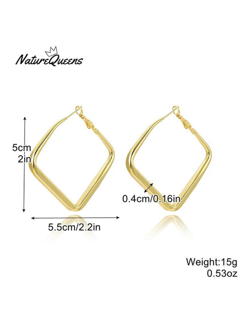 Geometric Metal Shape Plain Hoop Earrings 1 / Onesize