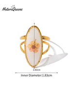 Aeon Flower Stainless Steel Ring Singlefloraloval / One Size