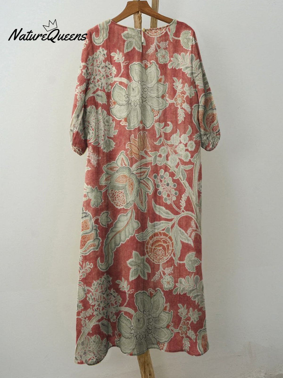 Women's Vintage Printed Pocket Cotton Dress
