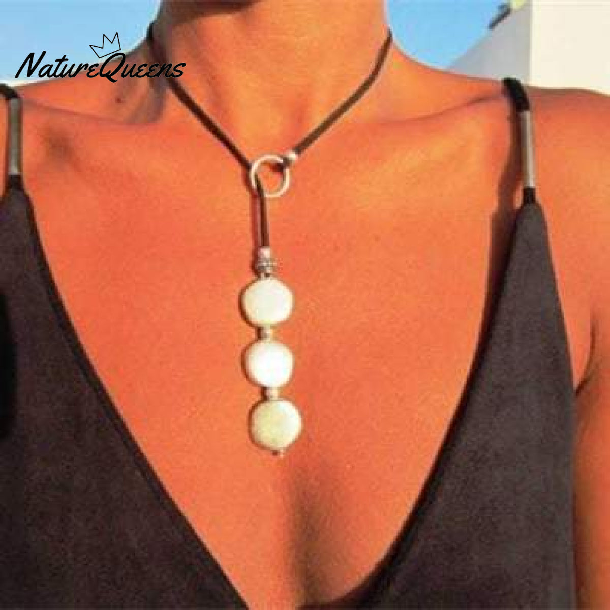 Bohemian Vintage Multi - Round Alloy Cowhide Rope Necklace