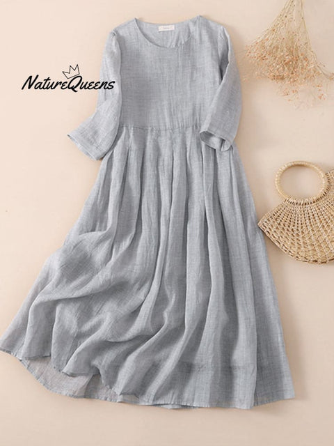 Women's Fashionable Solid Color Design Splicing Casual Dress