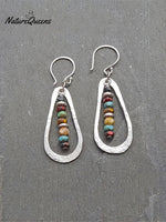 Handmade Multicolor Beads Teardrop Pendant Earrings