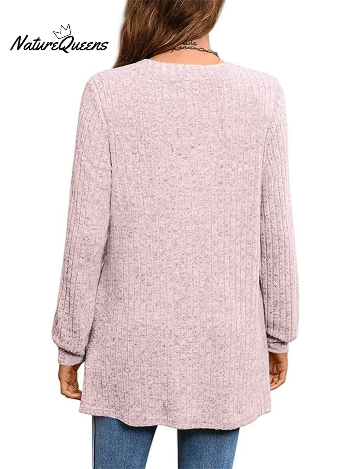 Women's Solid Color Stylish Long-sleeved Casual Knitted Top