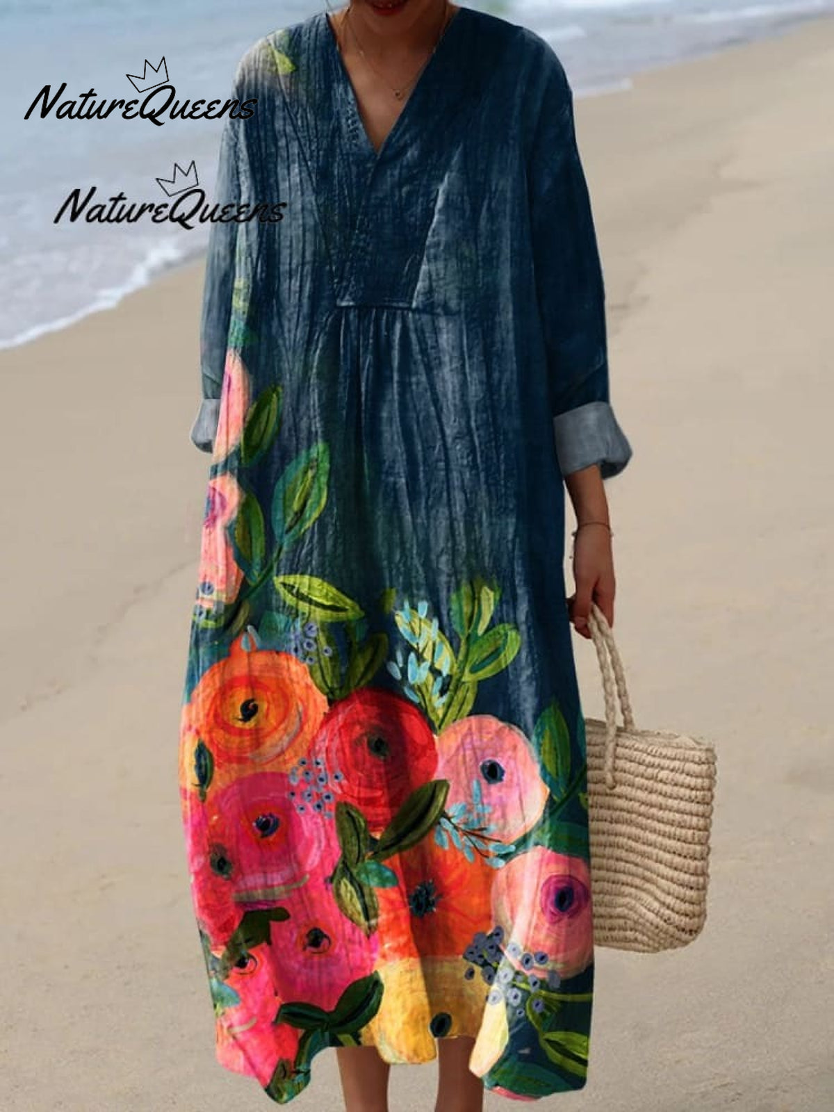 Women'sFloral ArtPrint Casual Cotton Shirt