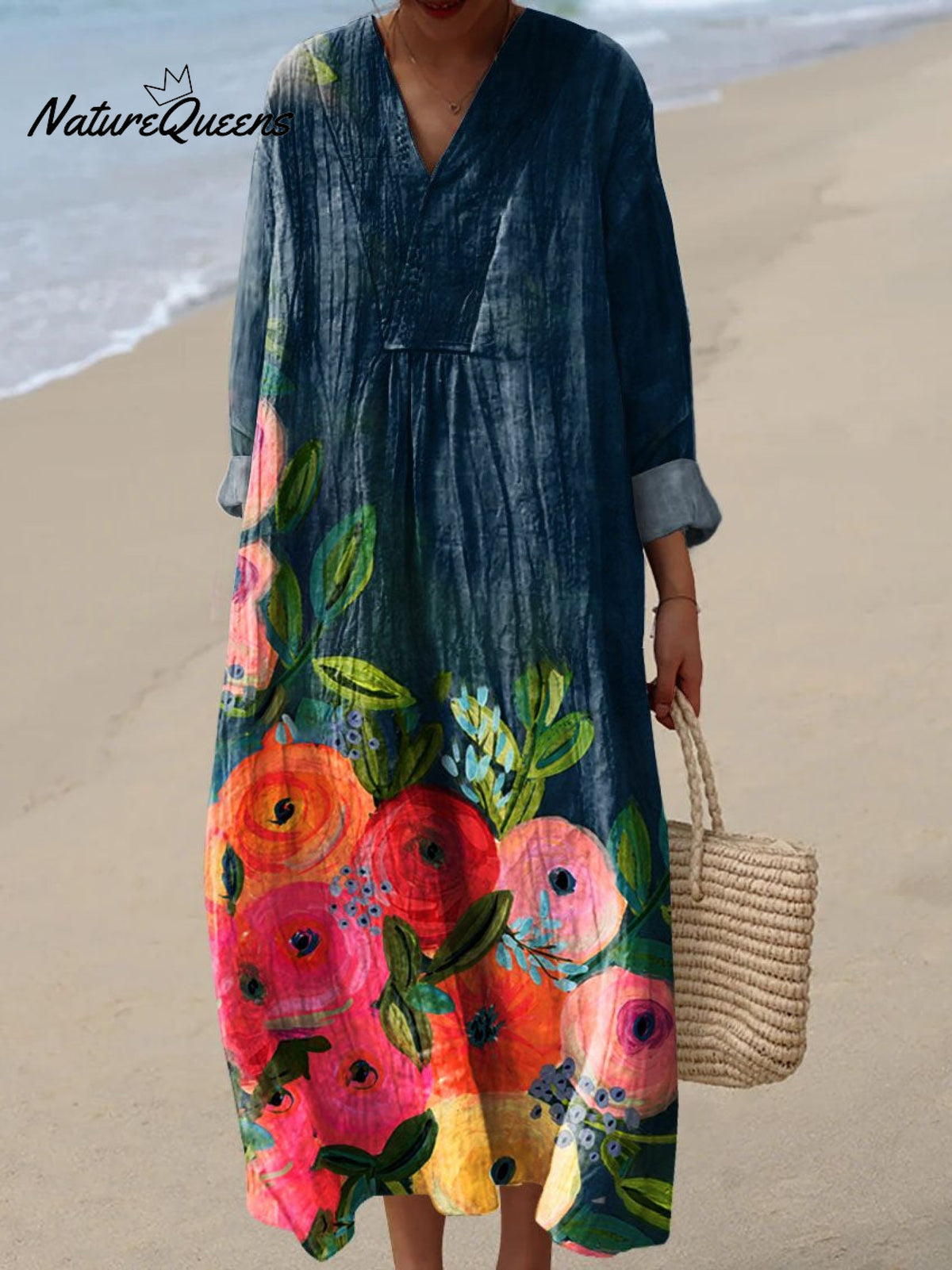 Women's Flower Art Print Casual Dress