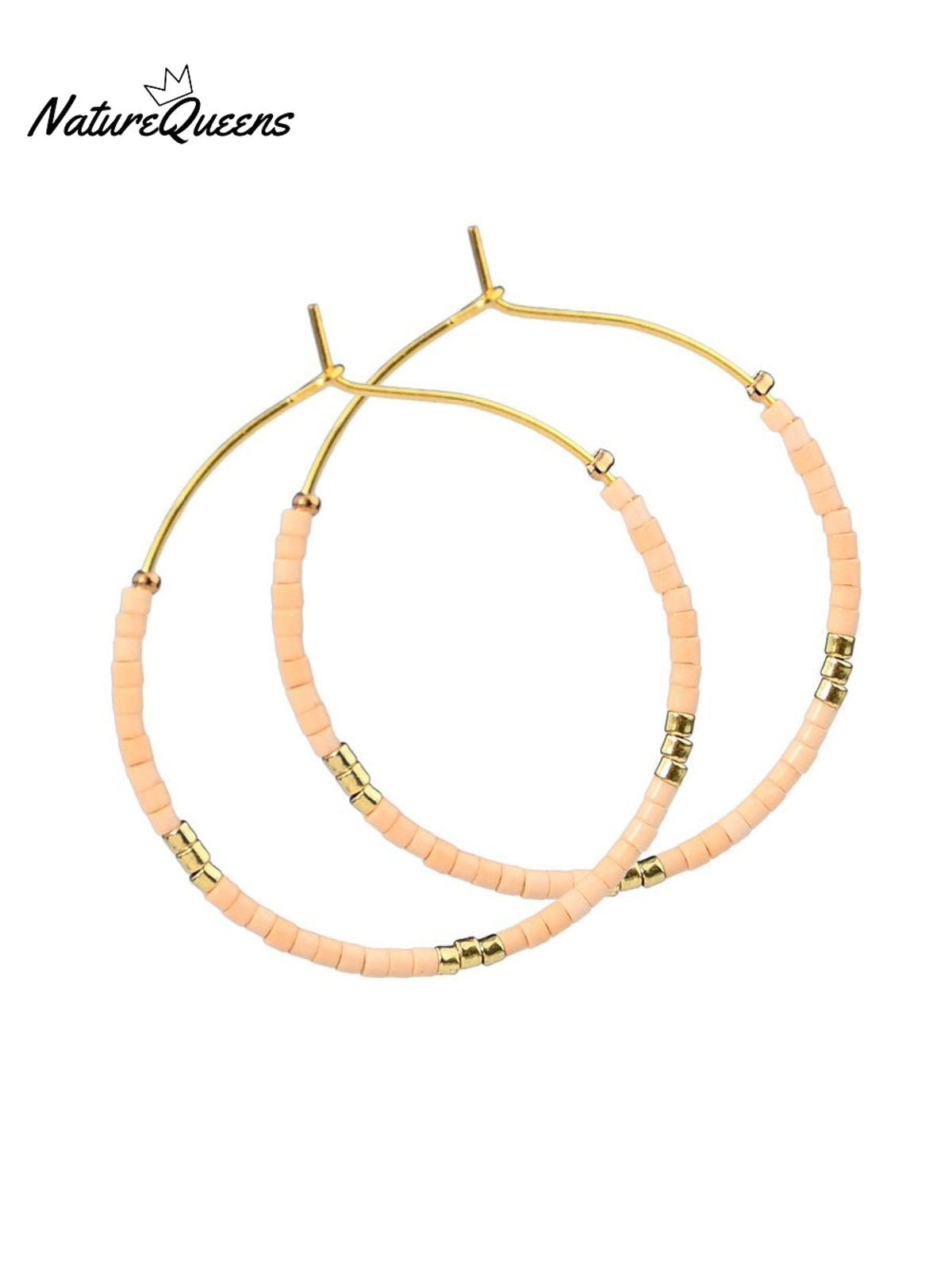 Bohemian Colorful Rice Bead Earrings Khaki / Onesize