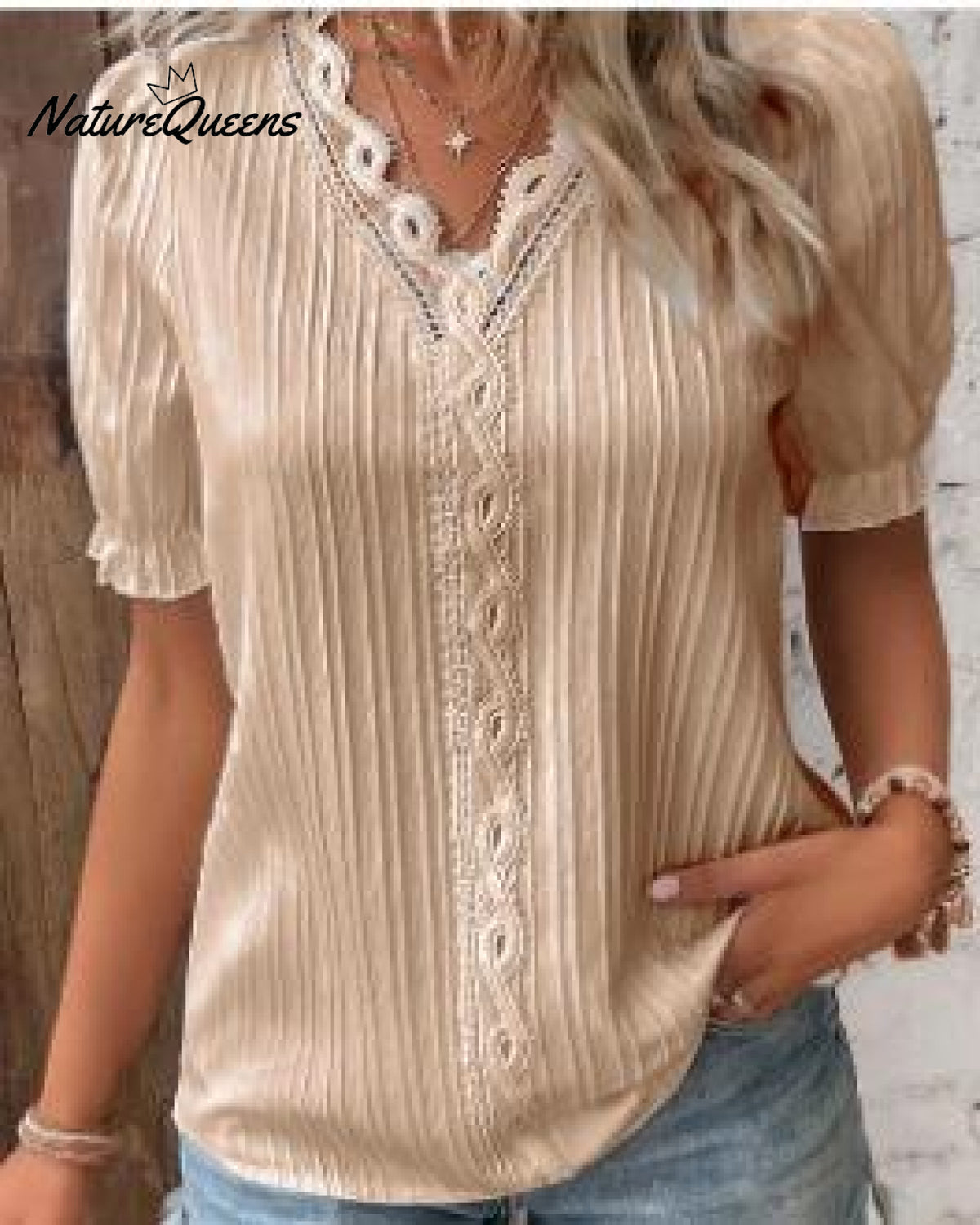 Women's Hollow Short Sleeve European and American Dress Shirt