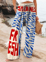 Women's Vintage Fish Art Print Flowy Dress