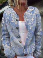 Undersea Plants and Shells Art Print Buttoned Cardigan Sweater