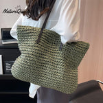 Beach Vacation Western Fashion Large Capacity Shoulder Tote Straw Bag