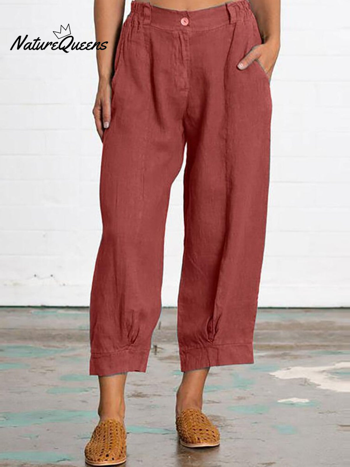 Fashionable Loose Women’s Trousers Red / M