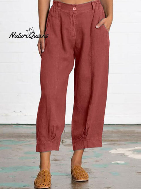 Fashionable Loose Women’s Trousers Red / M