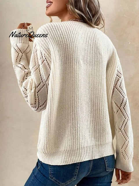 Casual Pullover Women's V-neck Knit