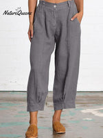 Fashionable Loose Women’s Trousers Grey / M