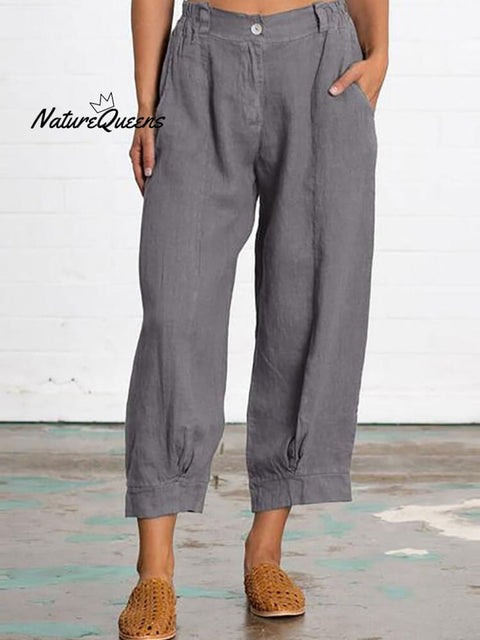 Fashionable Loose Women’s Trousers Grey / M