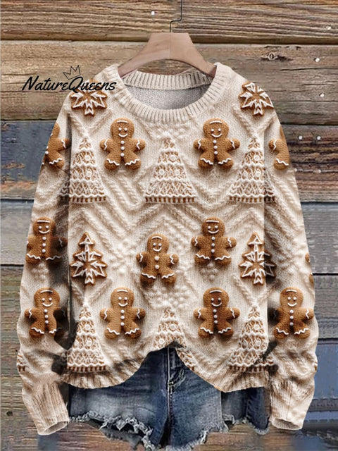 Christmas Gift Christmas Ginger Sugar Cookies Art Print Knit Pullover Sweater