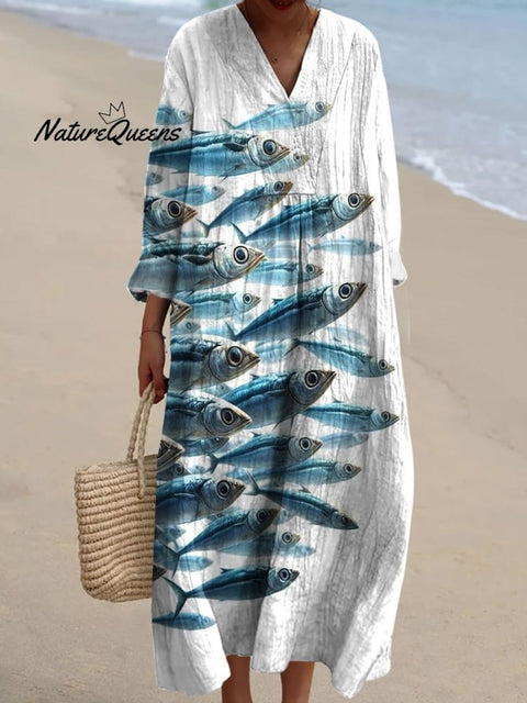 Women's Deep Sea Fish Art Print Dress