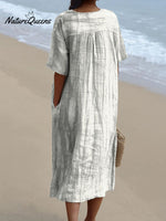 Women's Vintage Lovely Sardines Art Print Flowy Dress