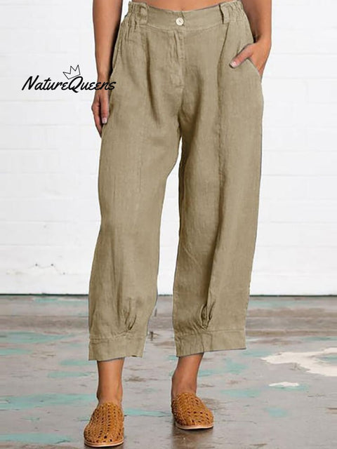 Fashionable Loose Women’s Trousers Khaki / M
