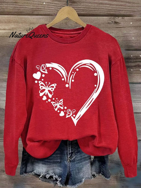 Valentine's Day Lovely Heart Art Print Casual Sweatshirt