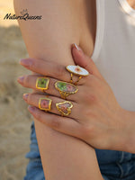 Aeon Flower Stainless Steel Ring