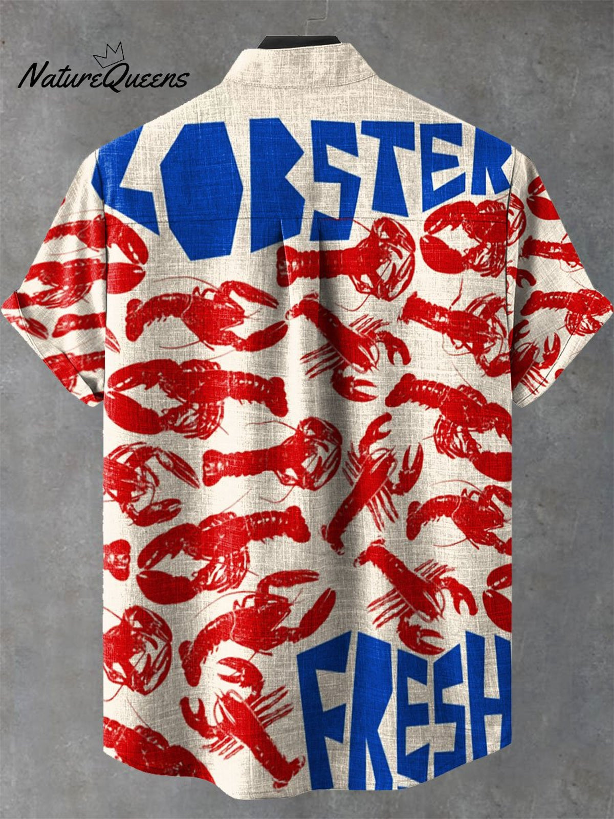 Vintage Lobster Art Print Casual 100% Cotton Shirt