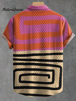 Abstract Painting Art Vintage Print Casual Jacquard Shirt