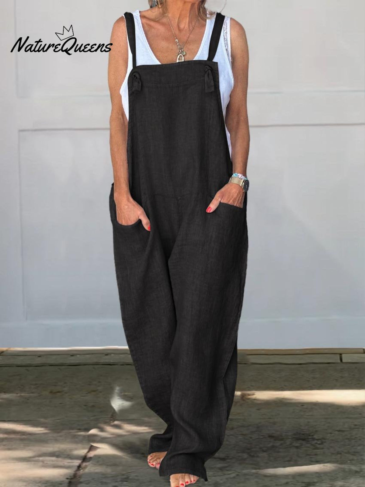 Wide Leg Cotton Jumpsuit