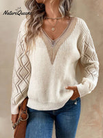 Casual Pullover Women's V-neck Knit