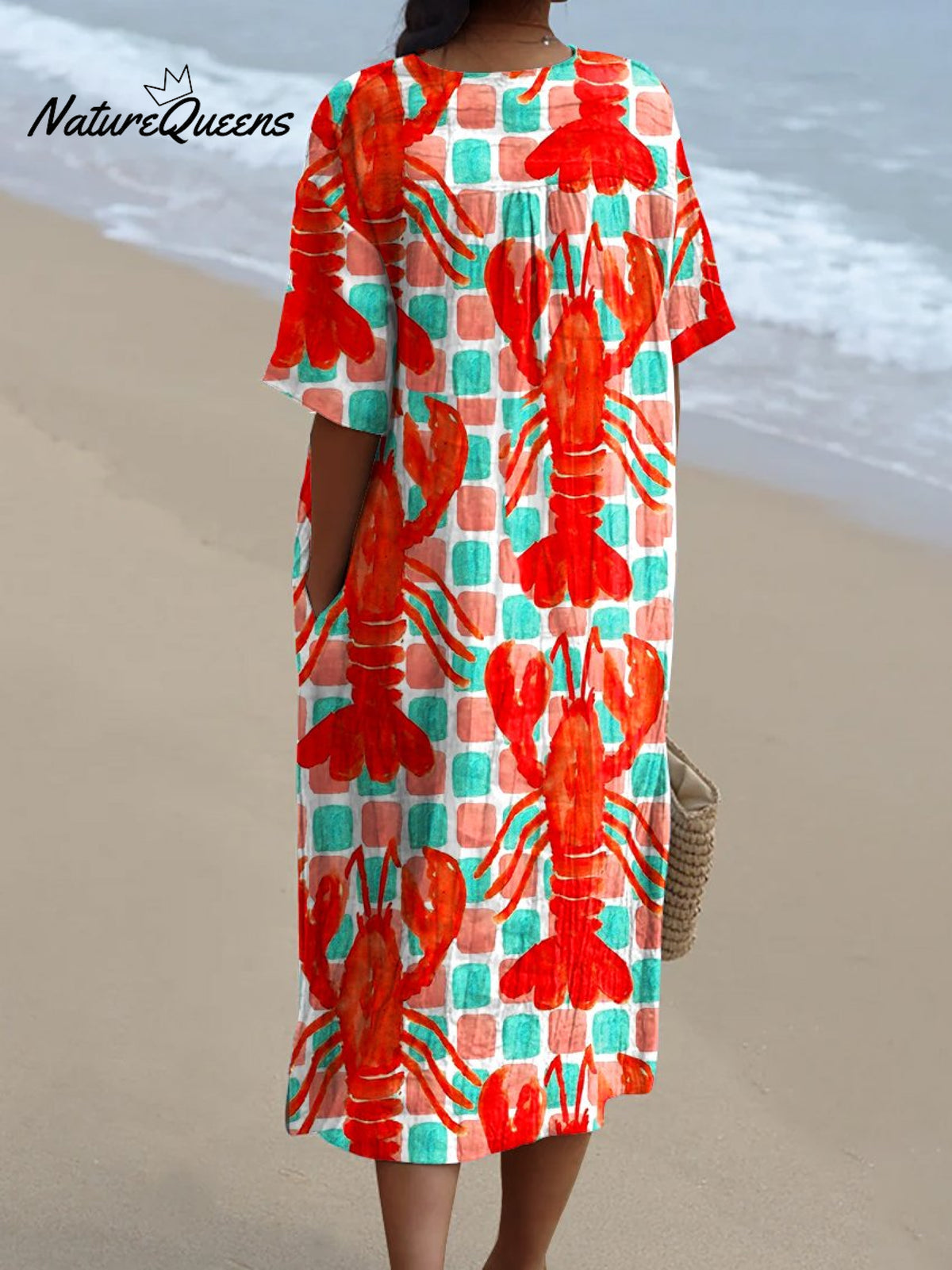 Women's LobsterArt Print Flowy Dress