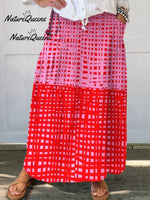 Women's Abstract Vibrant Bold Fun Colorful Geometric Stripes Art Print Flowy Dress