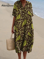 Women's Vintage Lovely Floral Birds Art Print Flowy Dress