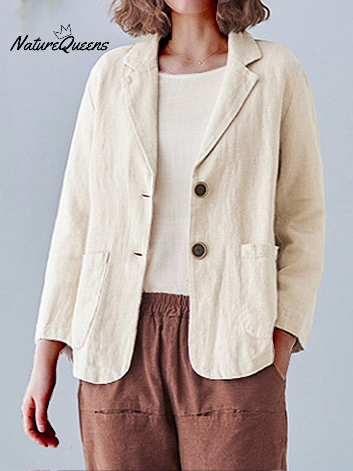 Cotton And Linen Spring Summer Long Sleeve Casual Jacket